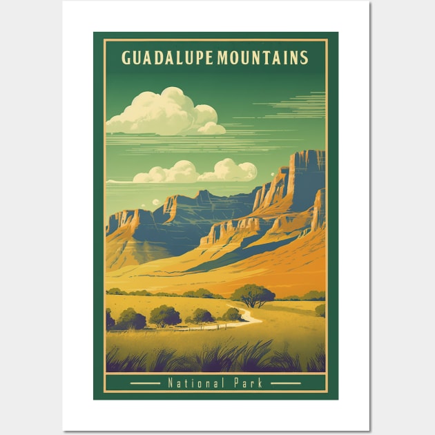 Guadalupe Mountains National Park Travel Poster Wall Art by GreenMary Design